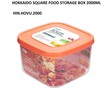 Hokkaido Square Food Storage Box 2000Ml HIN.HOVU.2000 (162 x 162 x 105MM)