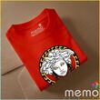 memo ygn Versace head unisex Printing T-shirt DTF Quality sticker Printing-Red (Large)