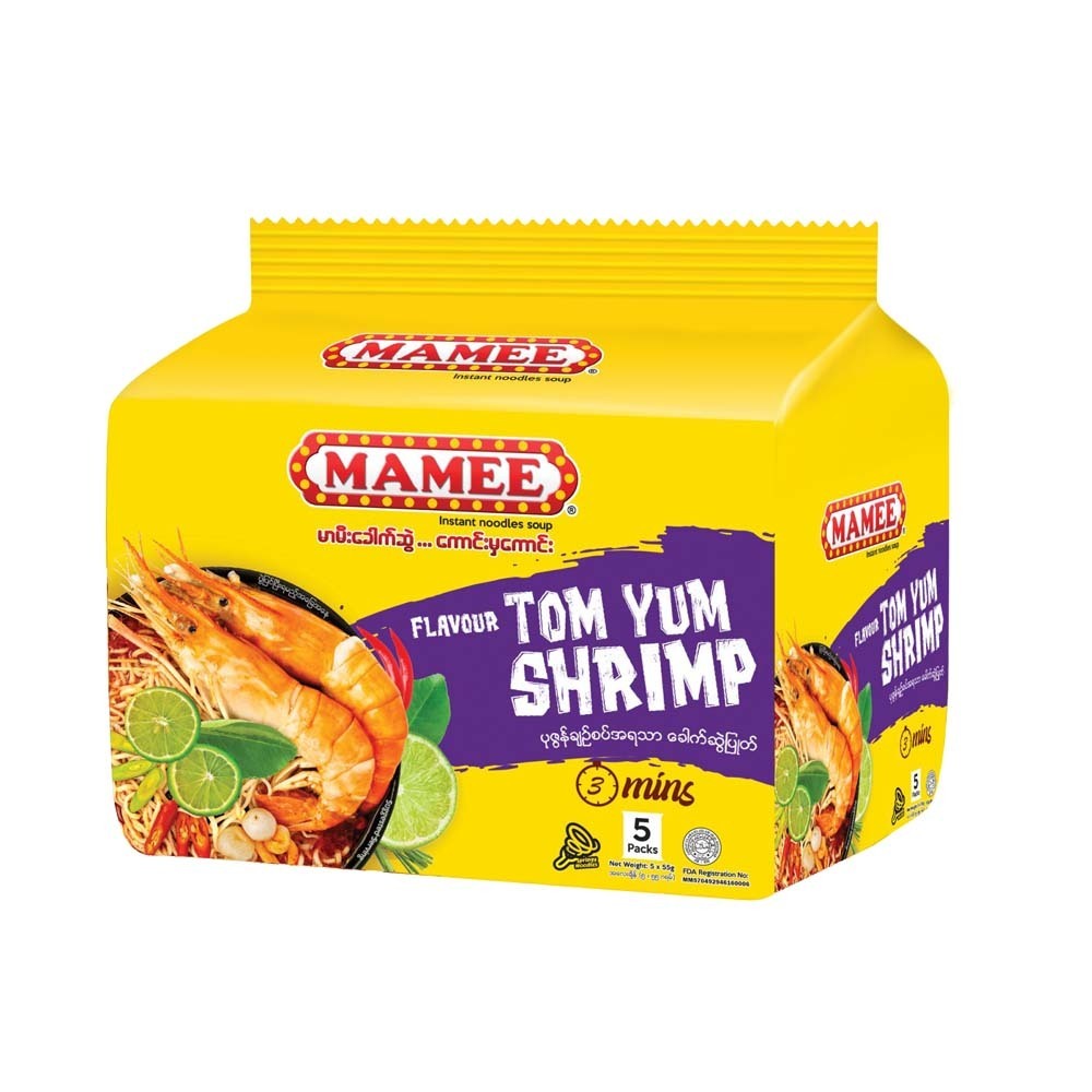 Mamee Instant Noodle Tom Yum Shrimp 55Gx5PCS