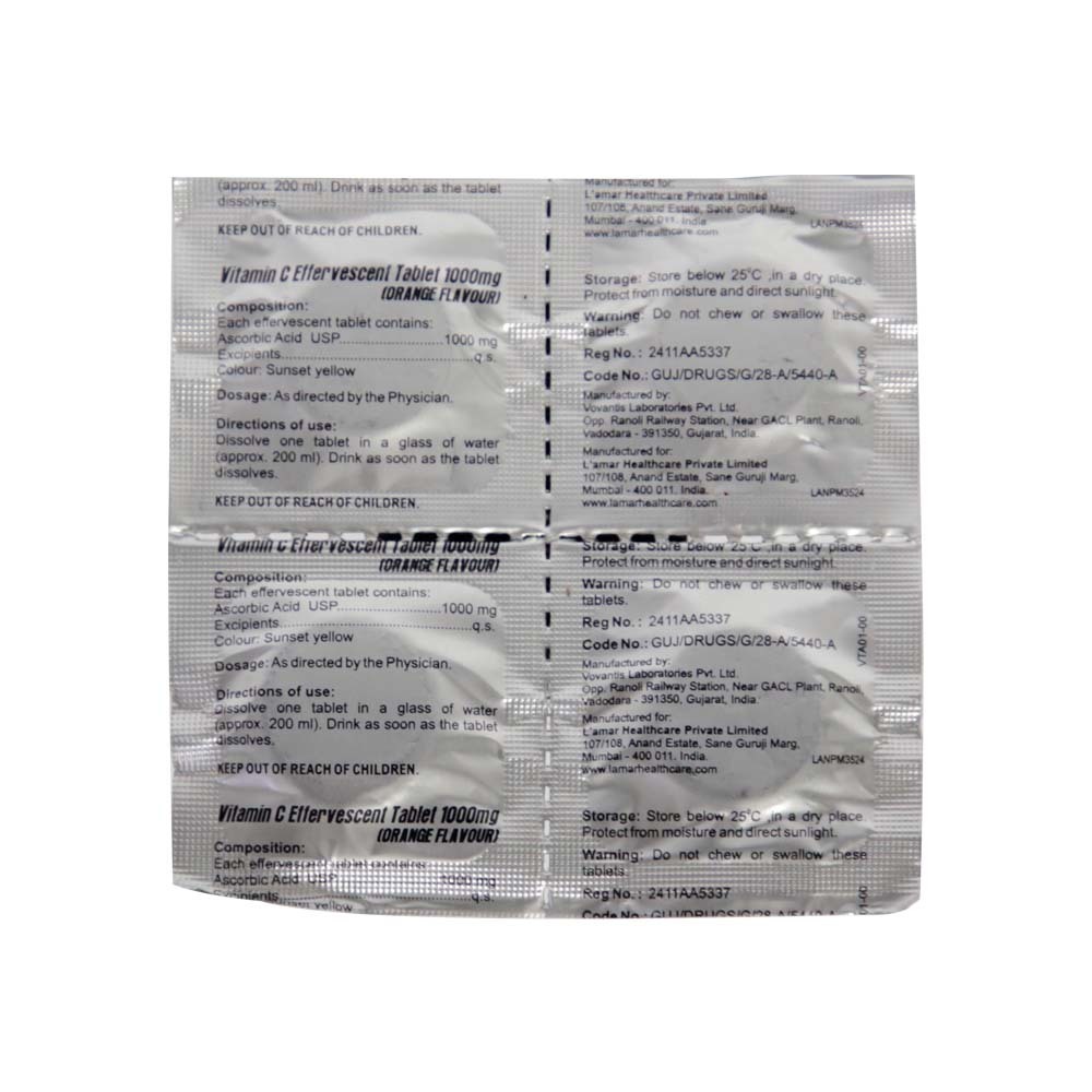 Lamar Vita-C Effervescent Tablet 1000MG 4PCS