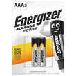 Energizer Alkaline Battery Aaa Size 2`S (Card)