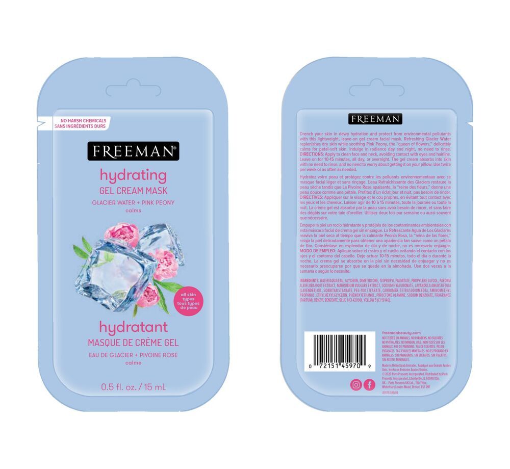 Freeman Glacier Water Pink Peony Gel Cream Mask (0.5OZ,15ML)