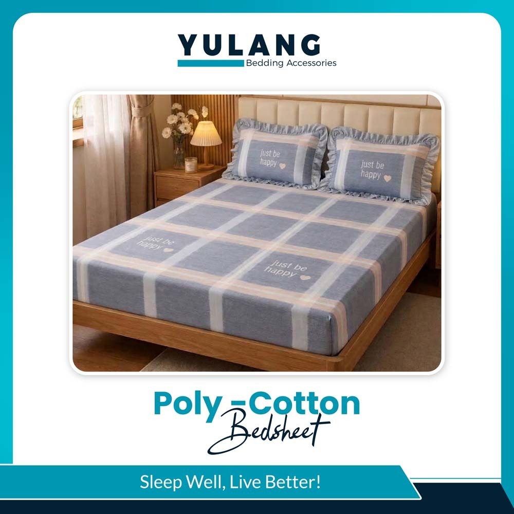 Yulang Poly Cotton Bedsheet Set Double (5PCS) YGJEB6-7807Gy
