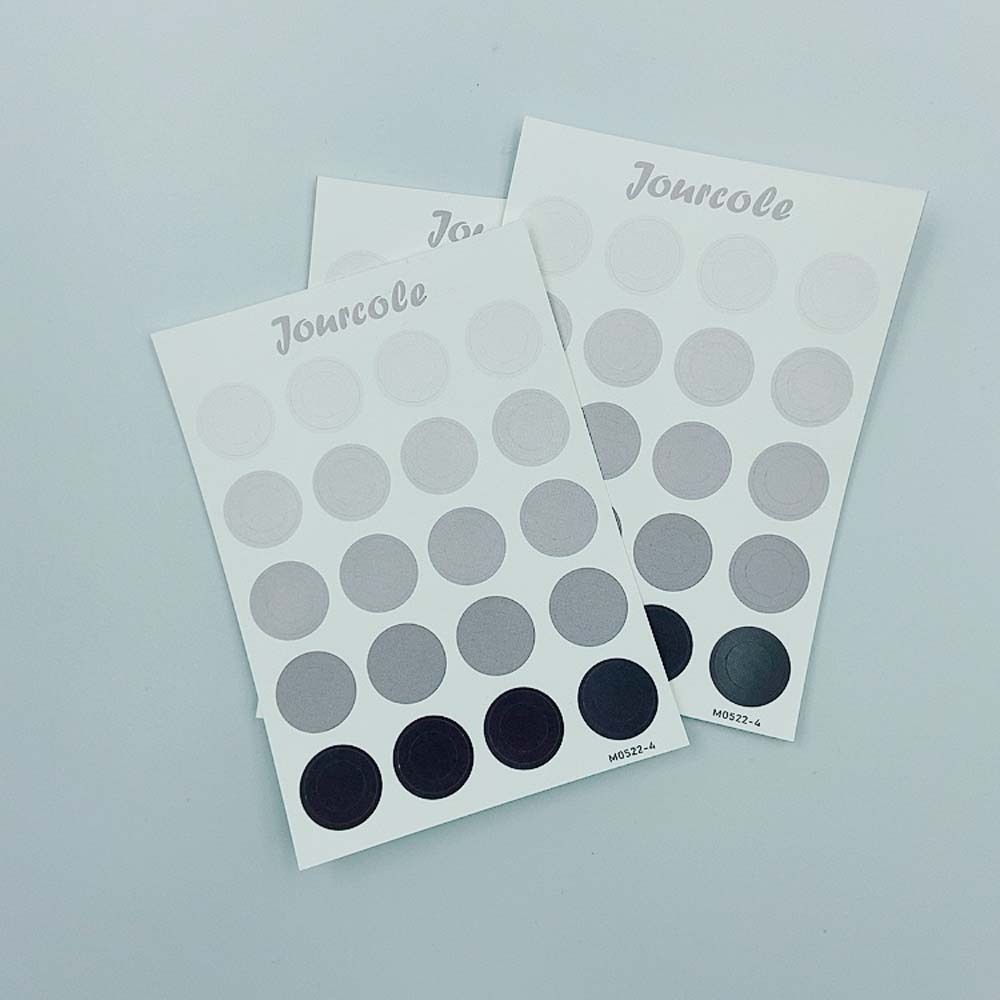 Jourcole  Circles and Dots Sticker One Sheet Journaling Deco Sticker  3.5x5inches JC0020 Black