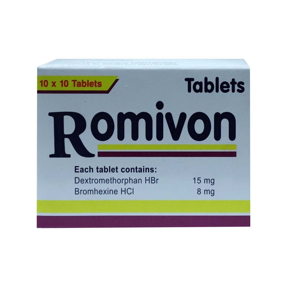 Romivon Dextromethorphan And Bromhexine 10PCS x 10
