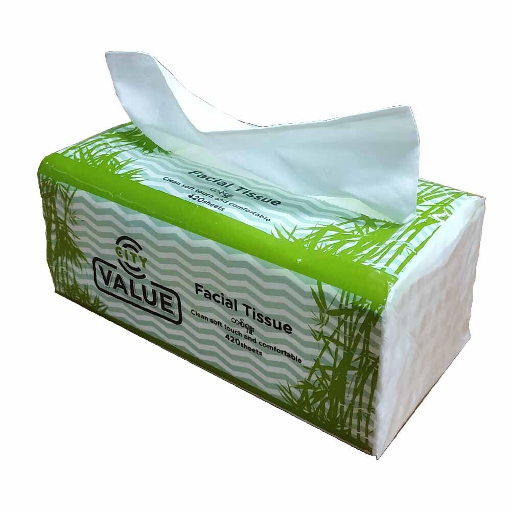 City Value Facial Tissue 3Ply 420 Sheets