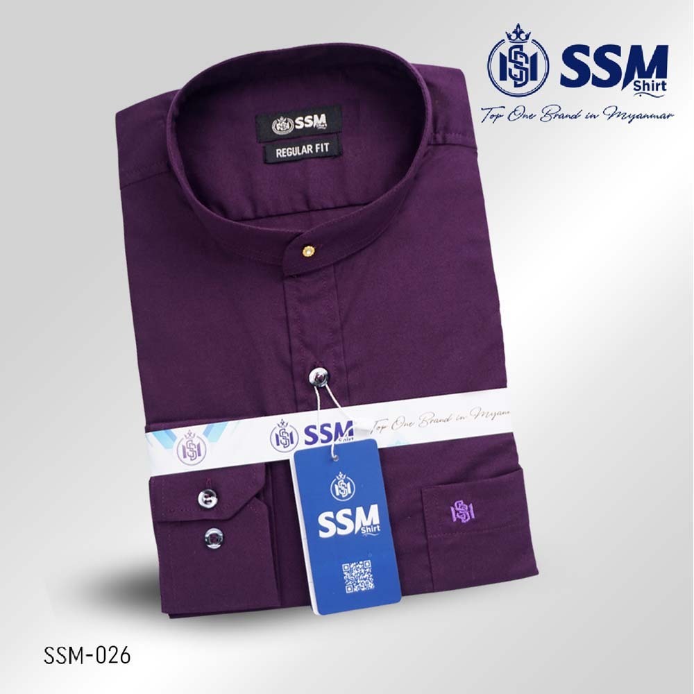 Mandarin Collar Shirt Long Sleeve Large (Midnight Purple) SSM-O-P-S-026