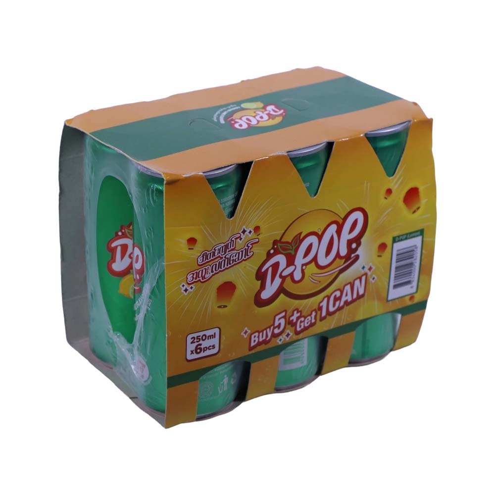 D-Pop Lemon Sparkling 6 x 250ML (Promo Pack 5+1)