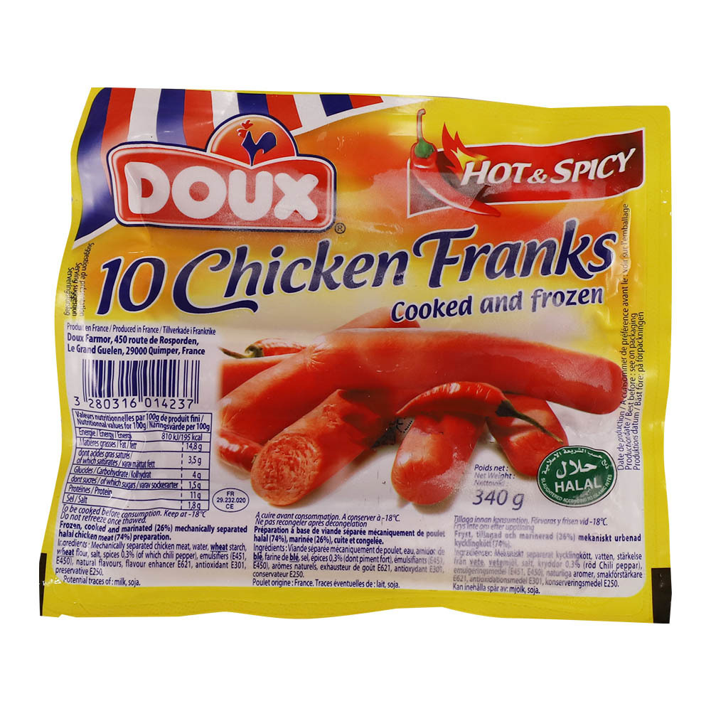 Doux Hot&Spicy Chicken Frank 340G