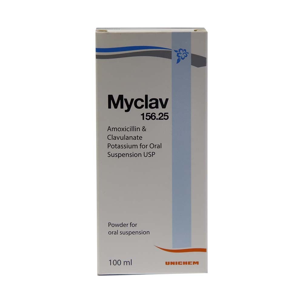 Myclav 156.25 Amoxicillin & Clavulanate 100ML
