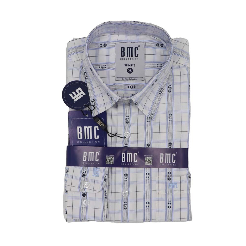BMC Men Slimfit Shirt Long Sleeve 1320079 Blue XXL