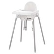 Ikea Antilop Highchair With Tray, White/Silver-Colour  990.674.97