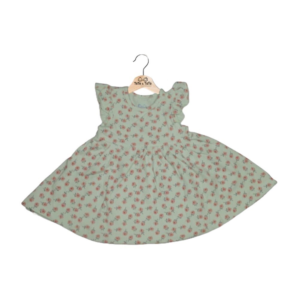 Te Te & Ta Ta Girl Short Sleeves Dress Green 0-3 Months(1Pcs) KDRS-S101