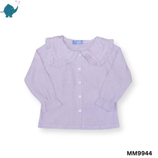 Max & Mia Kid Girl Cotton Puff Long Sleeve Blouse MM9944 Deep Pink L (7/8yrs)