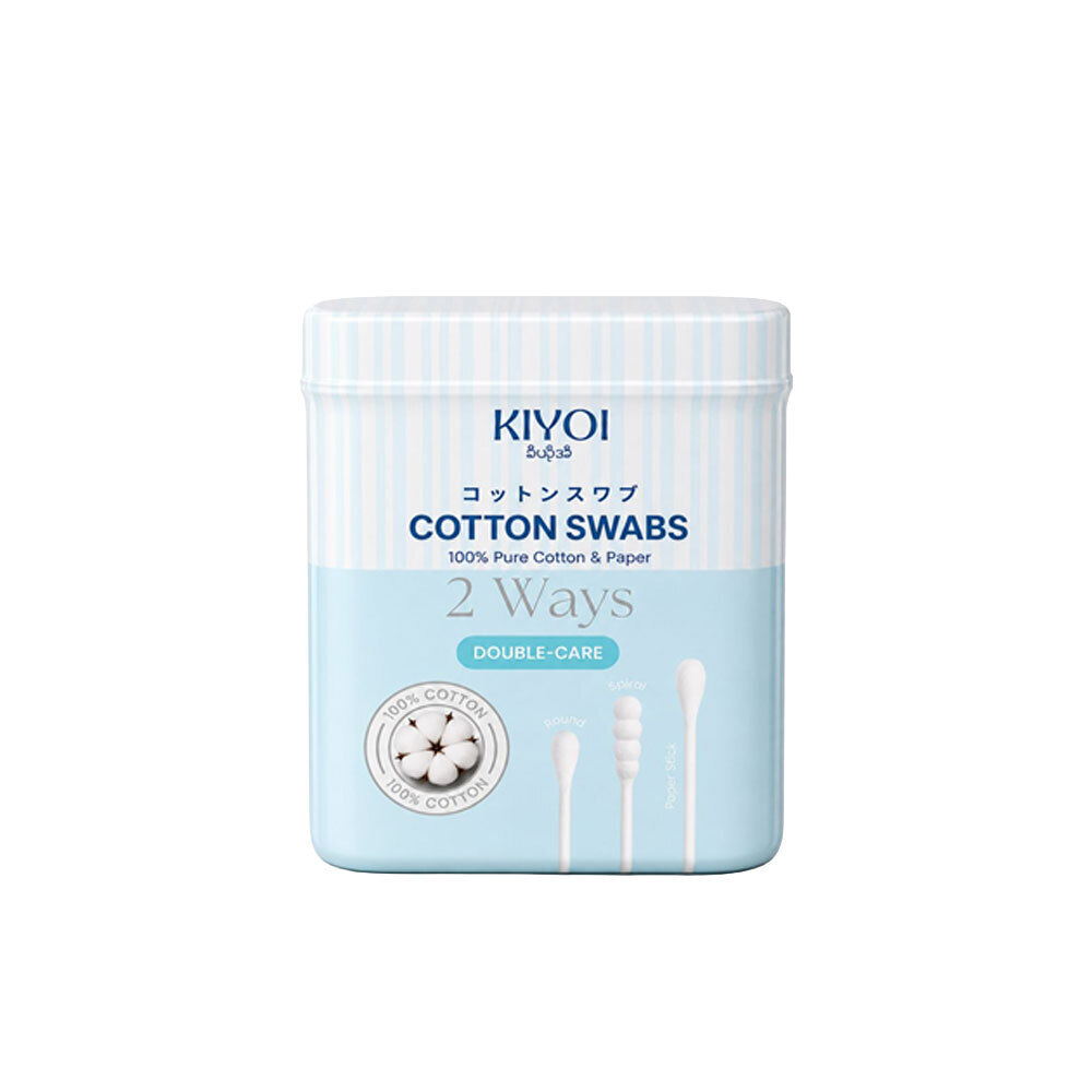 KIYOI 2 Way 100% Pure Cotton Swabs CS120-02 (120PCS)