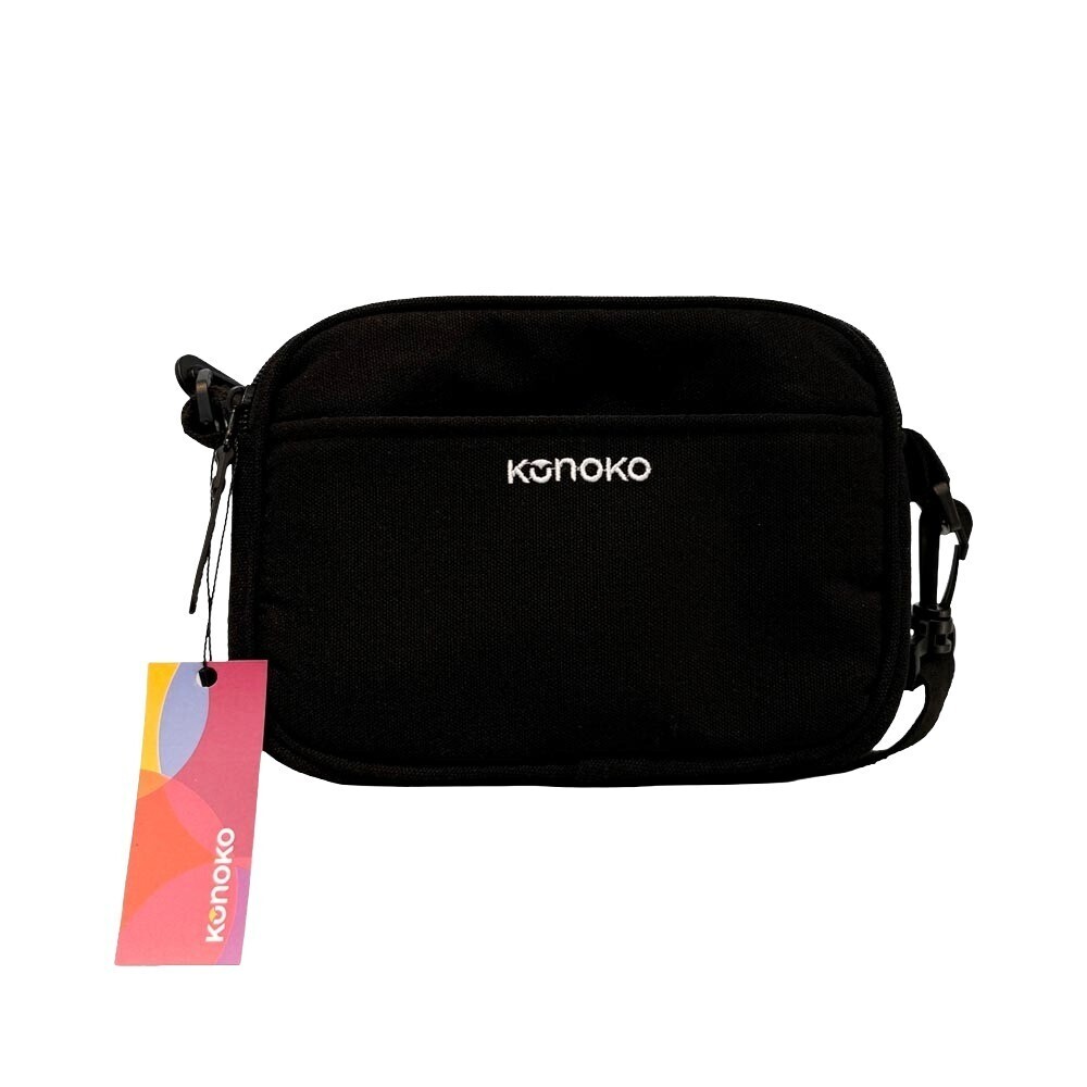 Konoko Pocket Crossbody Bag (Black)