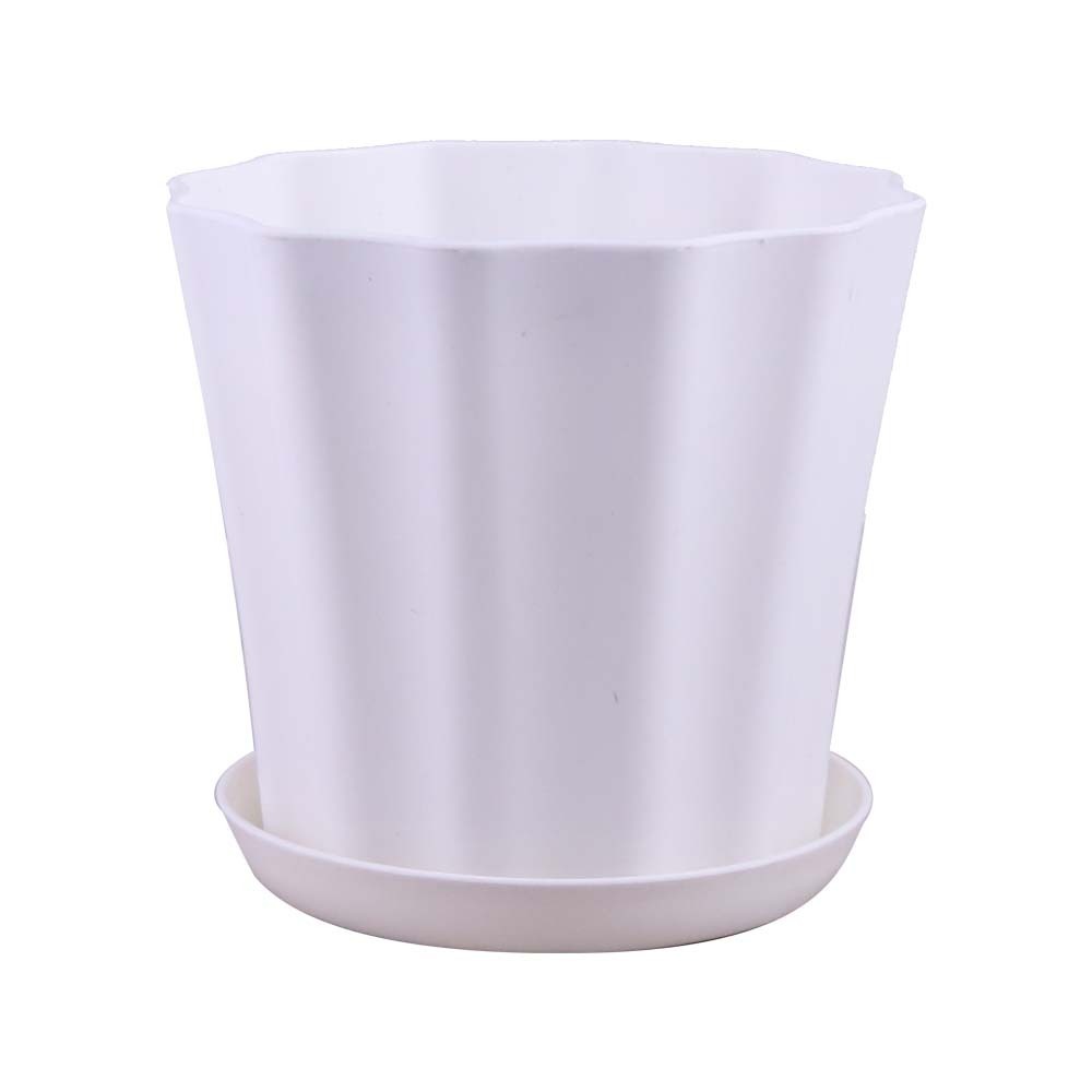 Plastic Flower Pot With Base 14X10.8X13.5CM CL-832