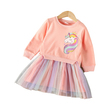 Girl Sweet Faux-Two Unicorn Print Mesh Splice Dress (5-6 Years) 20521480