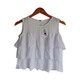 Kudos Floral Chiffon Woman Blouse White B-002 Medium