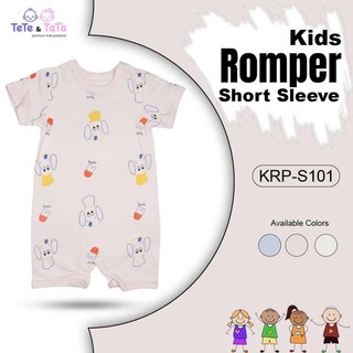 Te Te & Ta Ta Short Romper Short Sleeves Pink 0-3 Months (3Pcs/1Set) KRP-S101