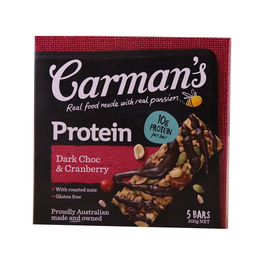 Carman`S Dark Chocolate Cranberry Protein Bar 200G