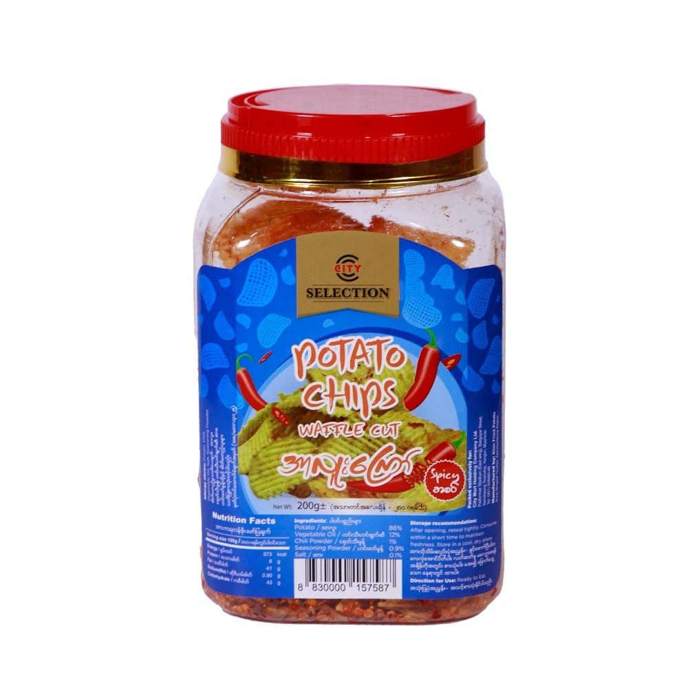 City Selection Potato Chips Waffle Cut Spicy 200G
