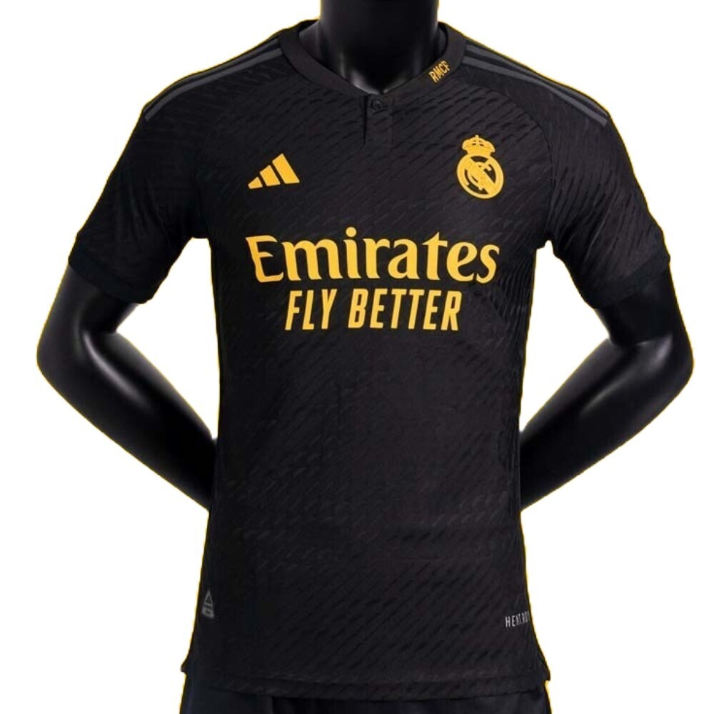 Real Madrid Official Third Player Jersey 23/24  Black (XL)