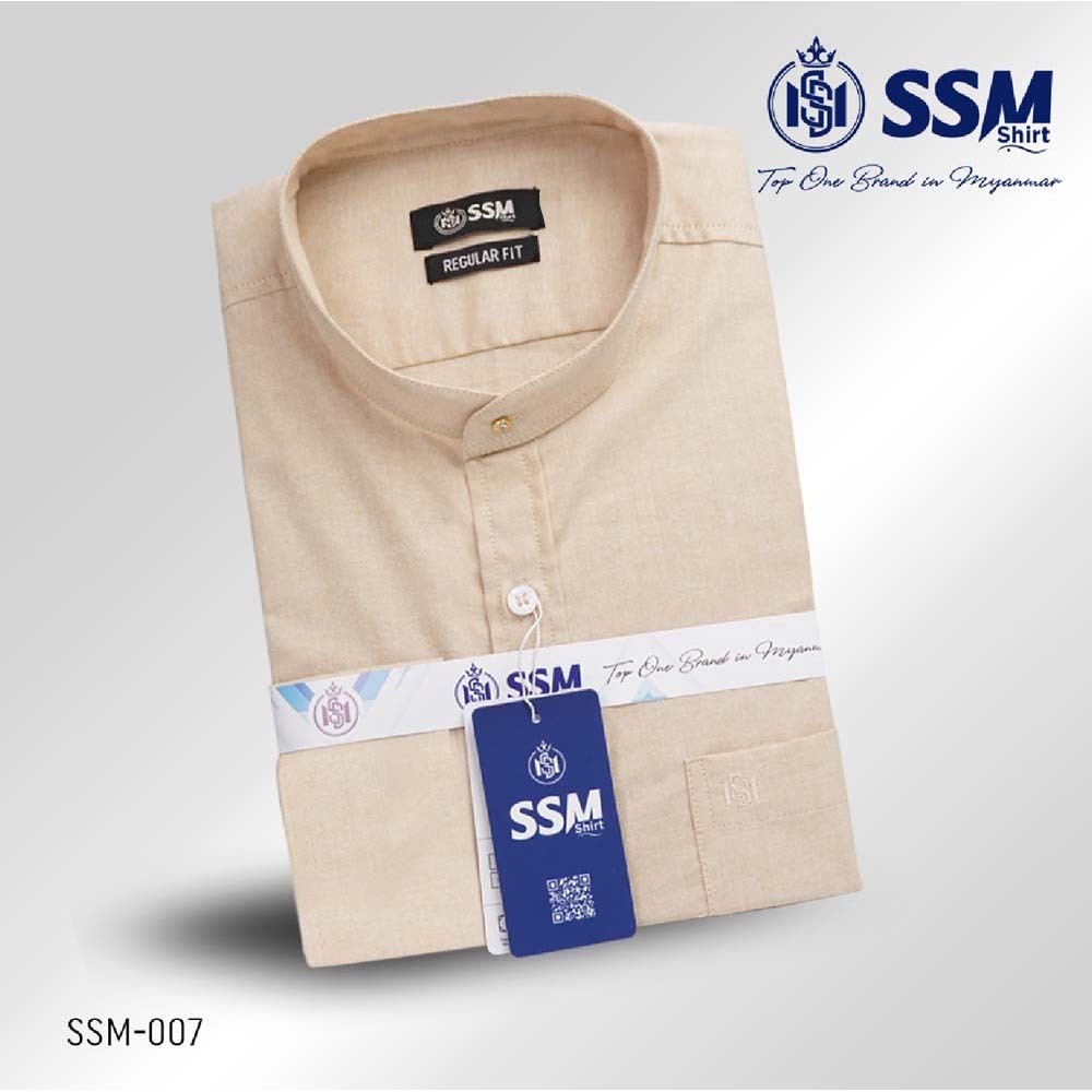 Madarin Collar Shirt Short Sleeve 2XL (Muddy Yellow) SSM-O-P-S-007