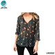 The Ori Women Long Sleeve Top LBD022 Deep Green Floral Spot (XL-46)