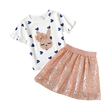 Kid Girl Unicorn Letter Print Skirt Set (8-9 Years) 20242458