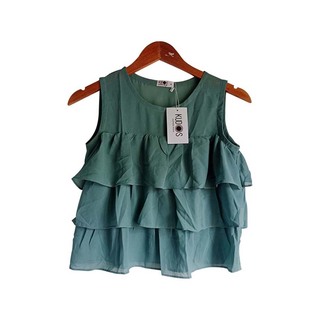 Kudos Floral Chiffon Woman Blouse Gray B-002 Large