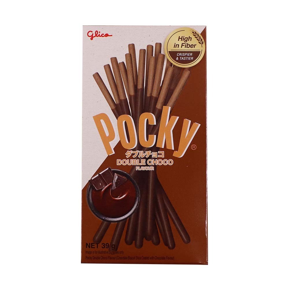 Glico Pocky Biscuit Stick Double Choco 39G