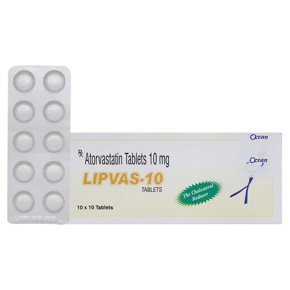 Lipvas-10 Atorvastatin 10MG 10`Tablets 1X10