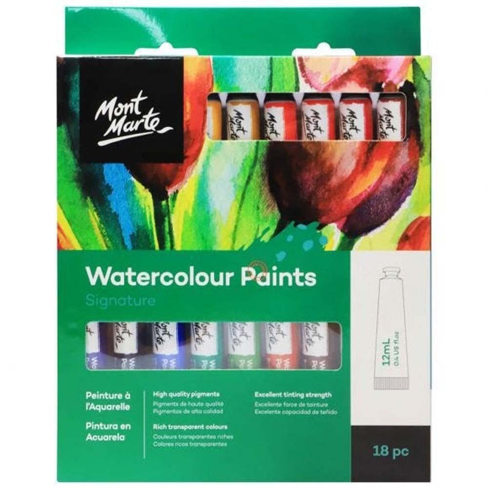Mont Marte Watercolour Paints 18PCS x 12ML