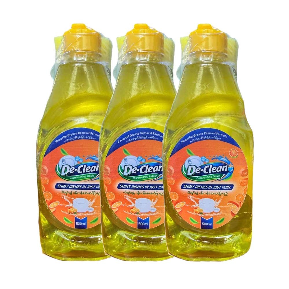 De-Clean Dish Wash Orange Smell x 3PCS (500ML)