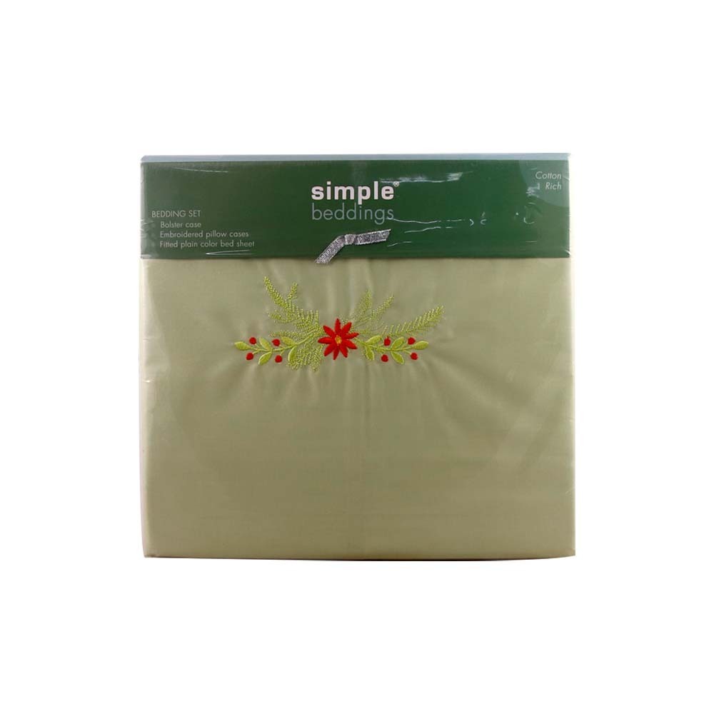 Simple Bed Sheet 3PCS 3.5ftx6.5ftx9in Sage Green (Fit)