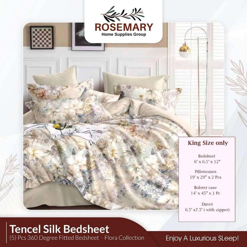 Rosemary Flora Collection Bedsheet Set (5PCS) RM-RM-TBS1001 (TB-3)