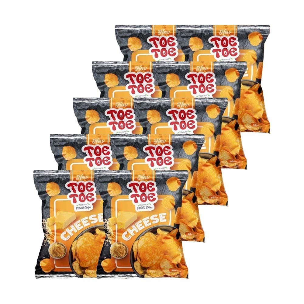 Toe Toe Potato Chips Cheese Flavored Yellow (10PCS x 50G)