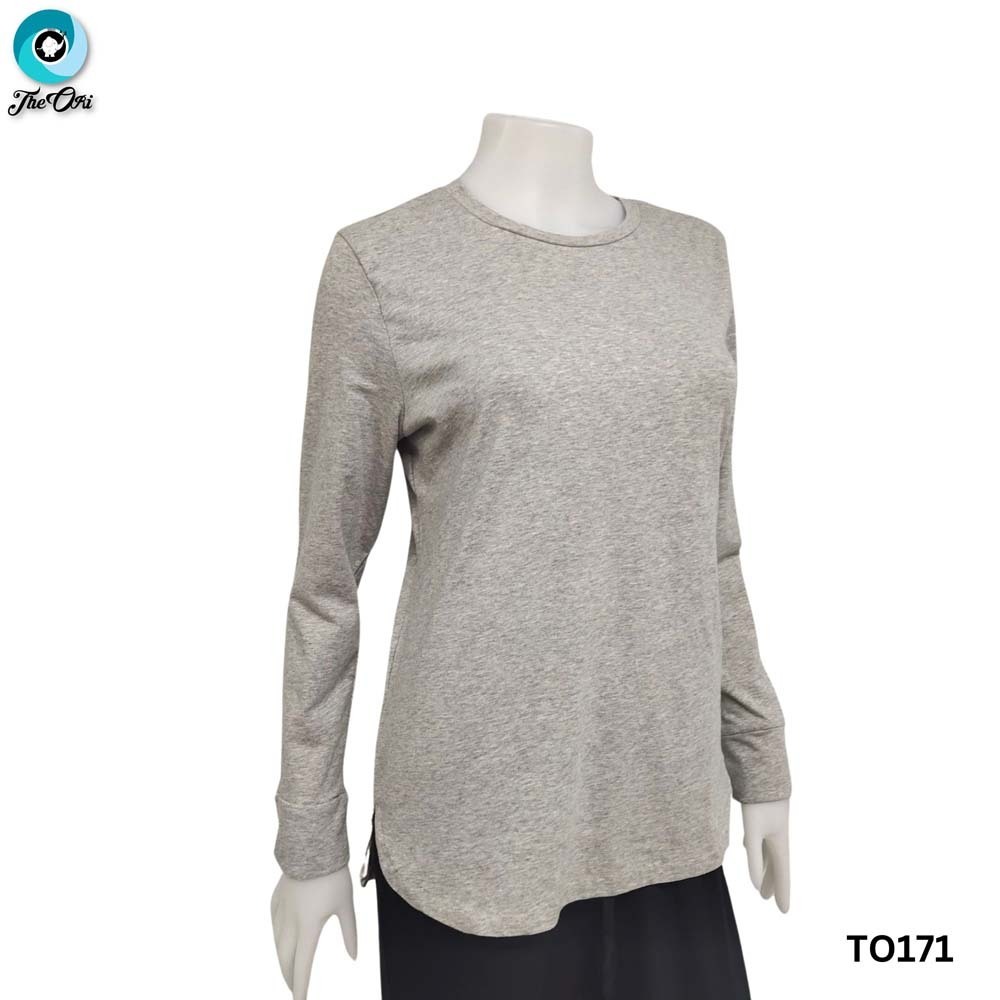 The Ori Women Long Sleeve Top Gray TO171 Medium