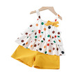 Girl Polka Dots Pattern Bow Decor Cami Top And Solid Shorts Set (4-5 Years) 20635630