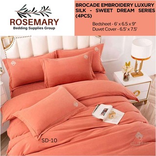 Rosemary Brocade Double Bedsheet Set SD-06 Light Pink