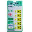 Power Plus 5 Way Socket (5Switch+5Meter) White+Green PPE500I5M