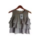 Kudos Floral Chiffon Woman Blouse Gray B-002 Large