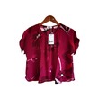 Kudos Floral Chiffon Woman Blouse Magenta Pink B-007 XL