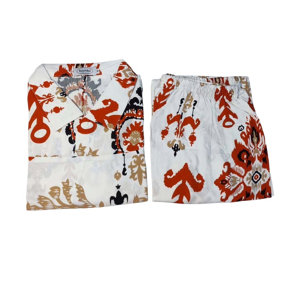 Bambi Womenwear BKK Spun Kanote Oneset D-1 S/L Orange AA0060XL