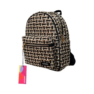 Konoko Cotton Mini Backpack M Size Black Tweed K1008