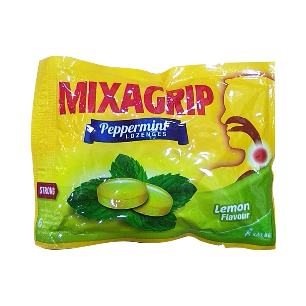 Mixagrip Peppermint Lozenges Lemon Flavour 15G