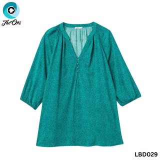 The Ori Women Long Sleeve Top LBD029 Green Spot (Medium-48)