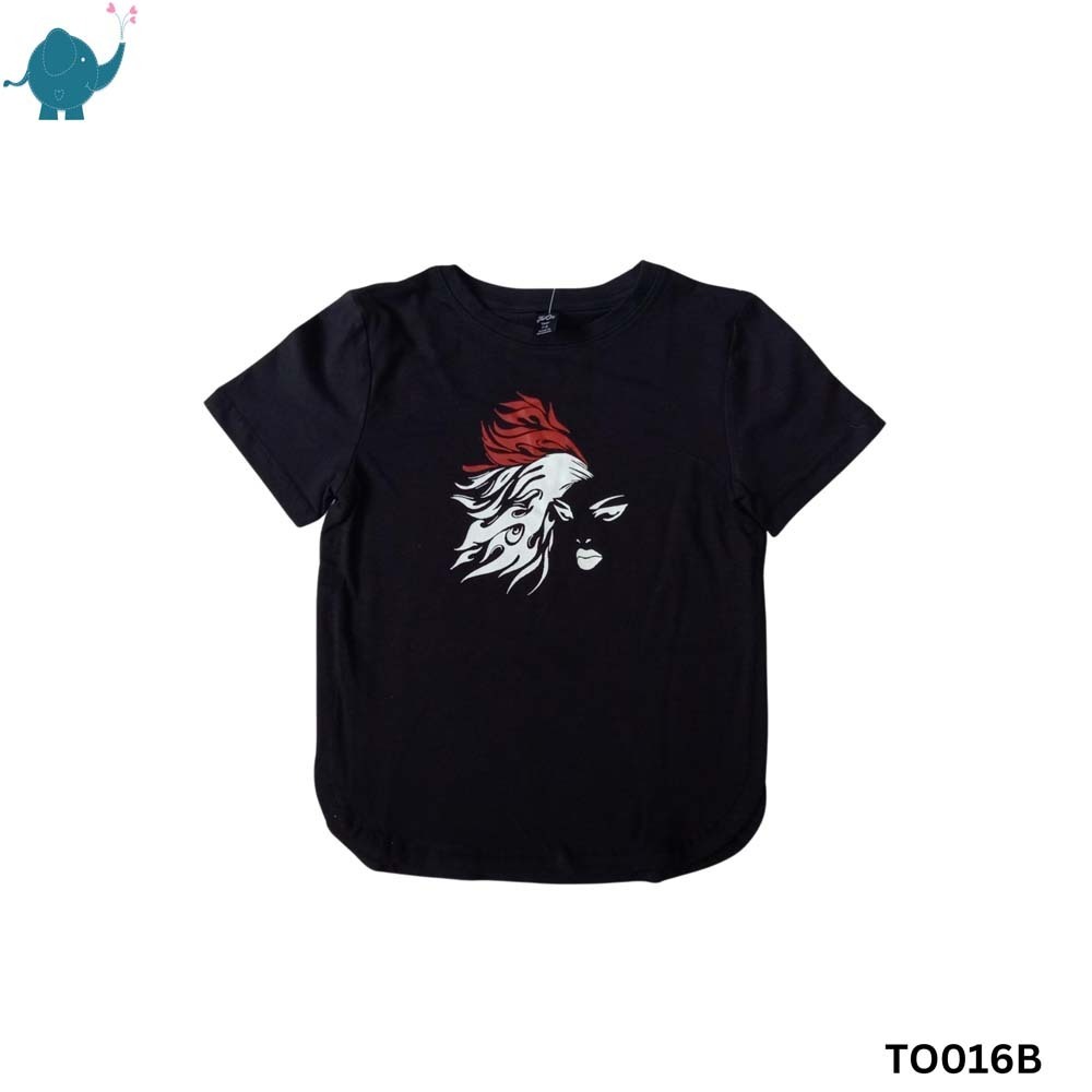 Max & Mia Unisex Printed T-Shirt TO016B Black (11-12 Years)