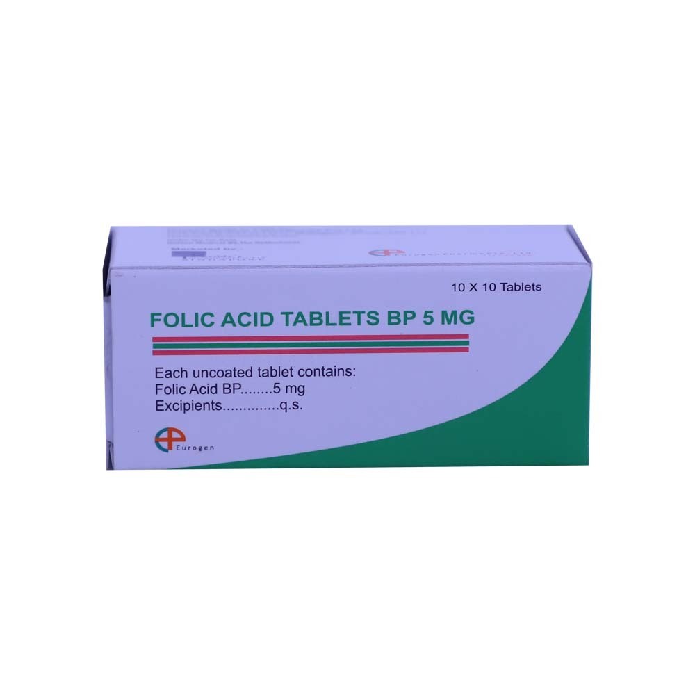 Folic Acid Tablets 5MG 10PCS x 10